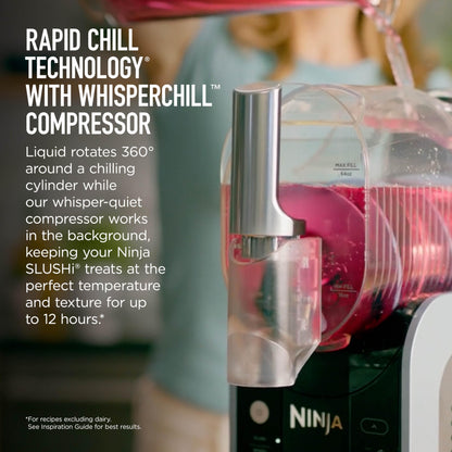 Ninja slushi machine — rapid chill technology with easy fill vessel and preset programs