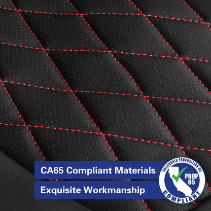 Vehicle seat cover — Custom fit leather for Toyota Rav4 2026 with red piping