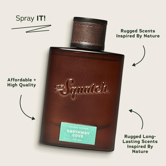Personal fragrance — Dr. Squatch natural cologne with manly pine and cypress scent