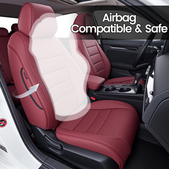 HKZ vehicle seat cover — custom fit burgundy leather for Honda Civic sedan 2022-2026