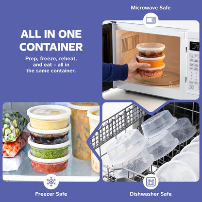GUSTO food storage containers with airtight lids - ideal for soups and meal prep
