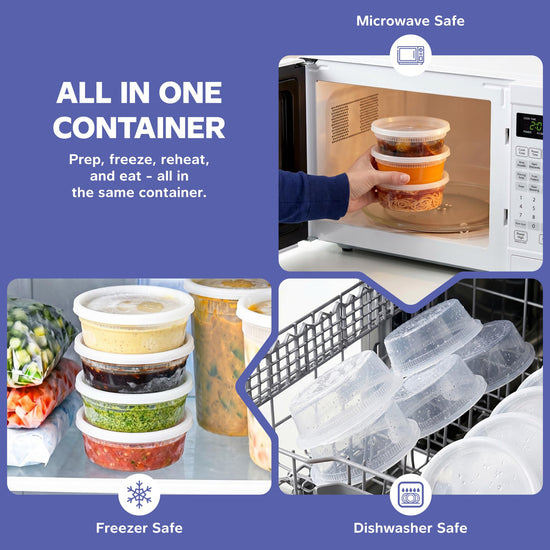 GUSTO food storage containers with airtight lids - ideal for soups and meal prep