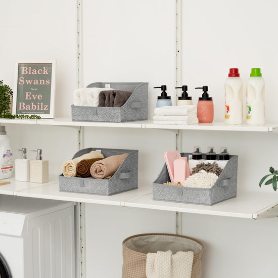 Trapezoid storage bins — versatile organizer baskets for shelves by Granny Says