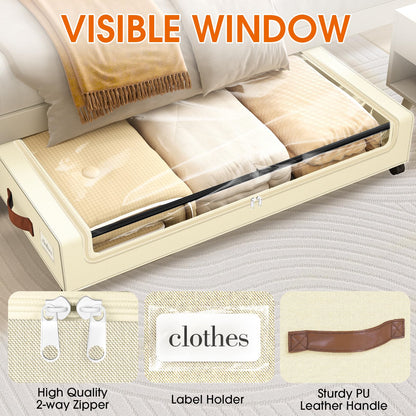 Storage box — Under bed drawers with wheels and clear window