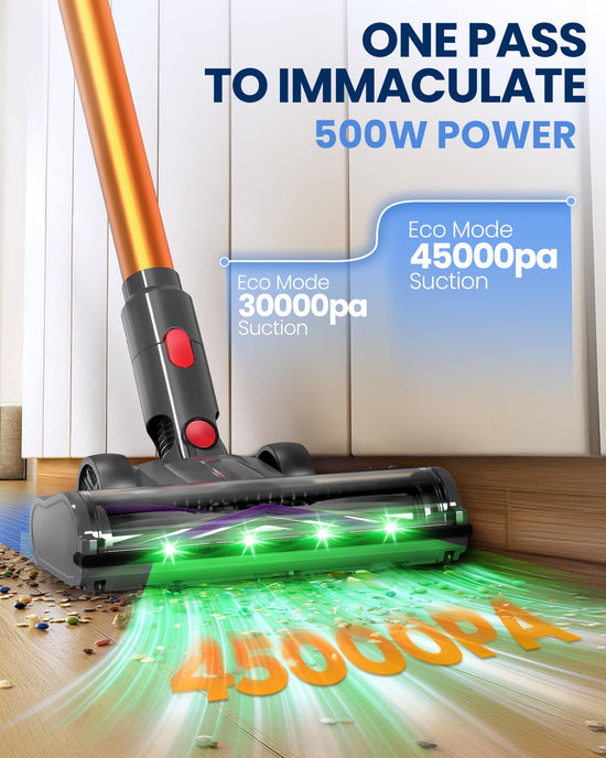 Zynet S8 cordless vacuum cleaner — lightweight design with LED display and headlights