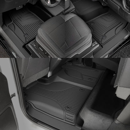 AOMSAZTO floor mats for Chevy Silverado and GMC Sierra with under-seat storage and bench seat