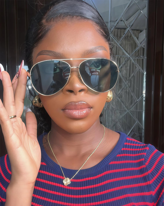 GUVIVI aviator sunglasses — retro gold oversized design for men and women