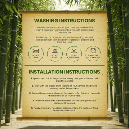 Mattress cover — Waterproof and breathable bamboo viscose fabric with fitted style 200 GSM