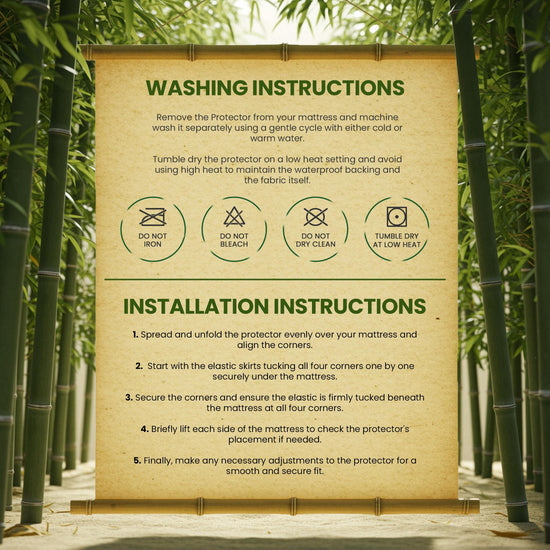 Mattress cover — Waterproof and breathable bamboo viscose fabric with fitted style 200 GSM