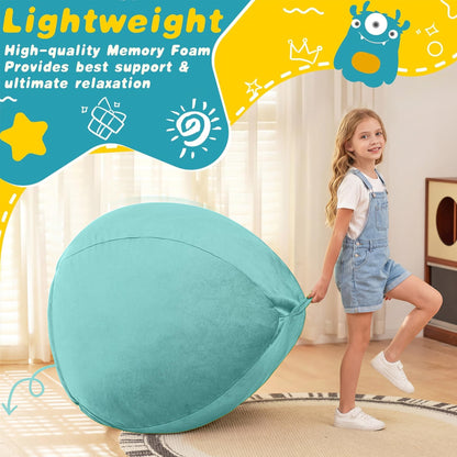 Habutway bean bag chair — luxurious velvet with high-rebound memory foam