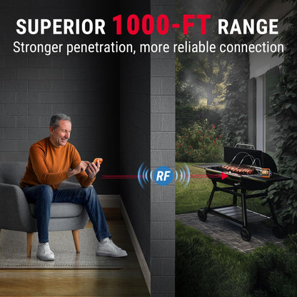 ThermoPro TP829 thermometer — wireless with 1000FT range and 4 meat probes