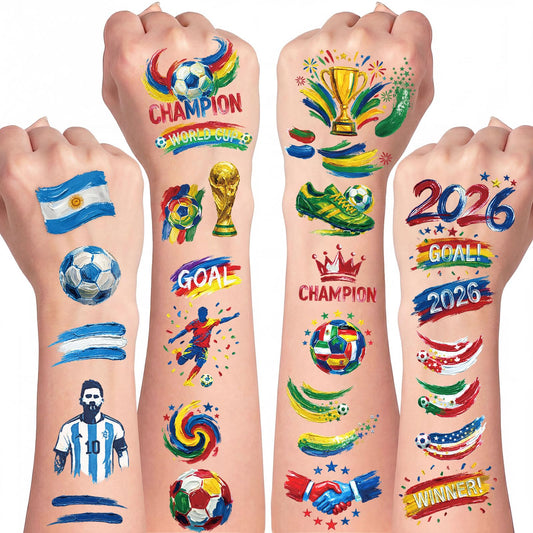 Temporary tattoo — 45 PCS World Cup soccer designs for party decorations and favors