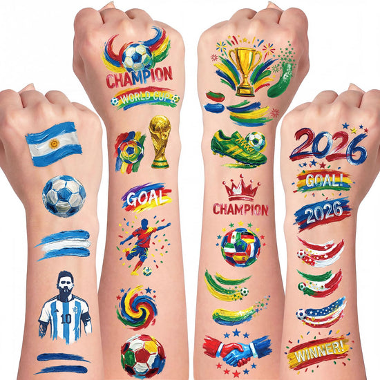 Temporary tattoo — 45 PCS World Cup soccer designs for party decorations and favors