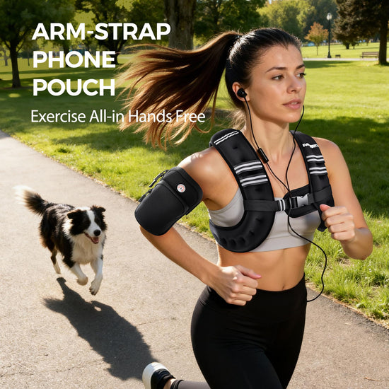 PACEARTH weighted vest — multiple weight options with reflective stripe for workouts