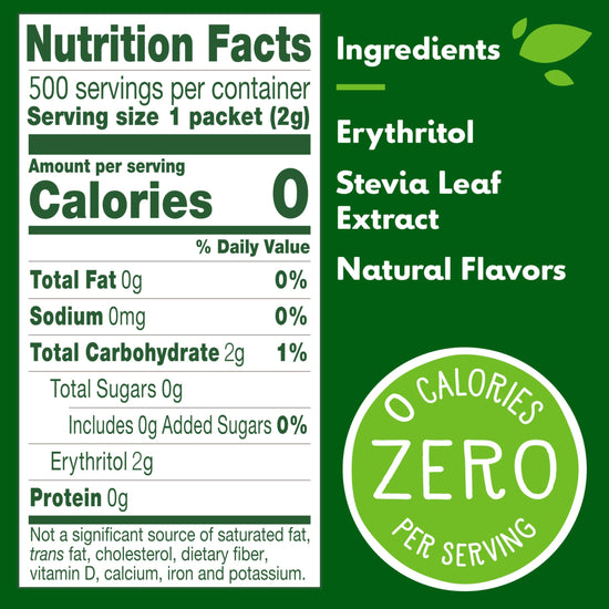 Truvia sugar substitute — calorie-free sweetener from the stevia leaf 500 count pack