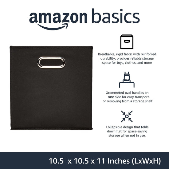ITEM_CONTAINER — Collapsible fabric storage cubes with oval grommets by Amazon Basics