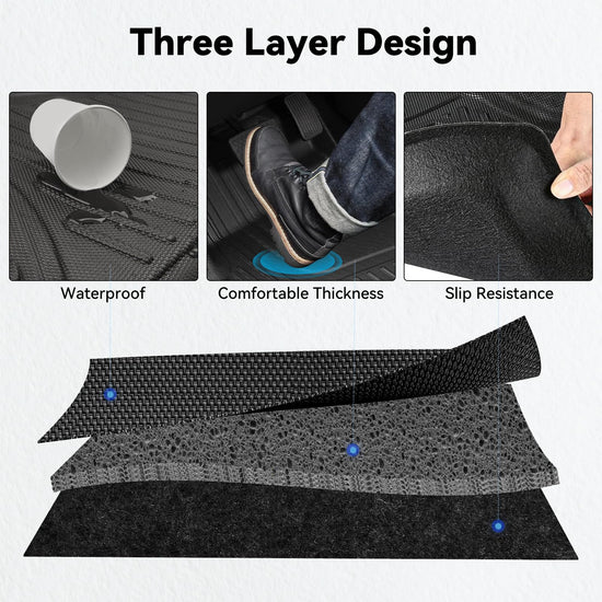 AOMSAZTO vehicle mat — custom fit TPE floor liners for GMC Acadia and Buick Enclave 2024-2026