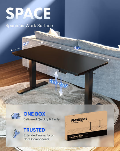 FLEXISPOT EN1 desk — Electric adjustable with 4 memory presets and 176 lbs capacity