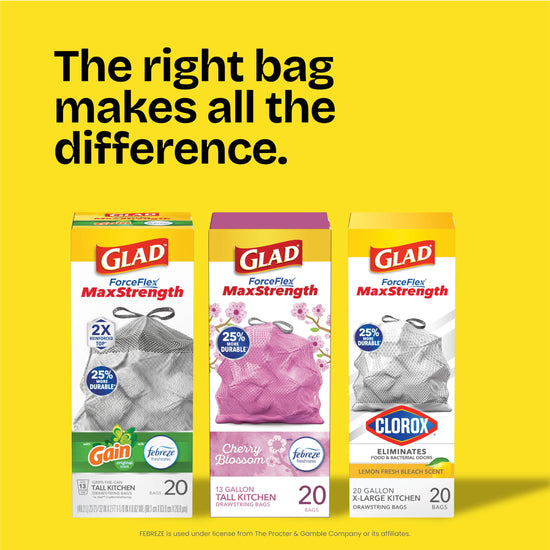 Waste bag — Glad ForceFlex MaxStrength leakGuard with lemon scent, 90 count