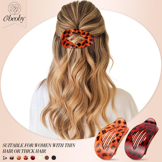 obeoby hair clips — flat claw clips for thin hair in 2 styles