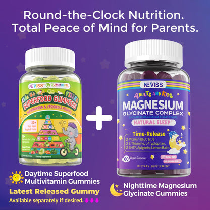 Magnesium glycinate gummies — sugar free with B6D3 and L-theanine for relaxation