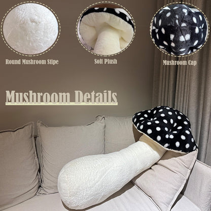 Hofun4U Mushroom Plush Pillow - 30 Inch Mushroom Shaped Stuffed Long Body Pillow - Christmas & Birthday Gift Choice for Car, Sofa, Home Decoration (Pink)