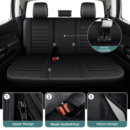 AOMSAZTO vehicle seat covers - Custom leather for Chevrolet Colorado and GMC Canyon Crew Cab 2015-2026