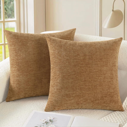 CaliTime decorative pillow cover — pack of 2 chenille for home decor
