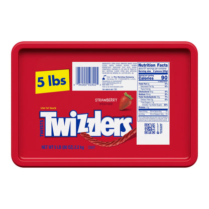 TWIZZLERS twists strawberry licorice style candy tub, low fat, 5 lb