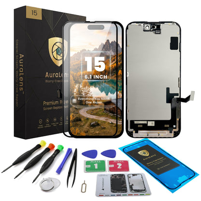 AuraLens for iPhone 15 Screen Replacement Kit LCD Touch Display Assembly