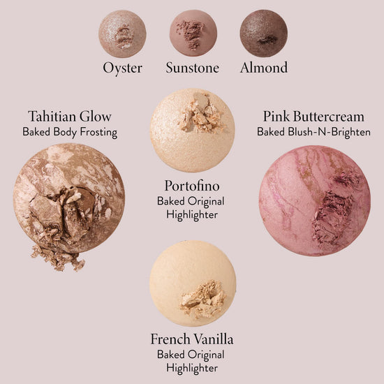Face shaping makeup — 7-in-1 baked palette with bronzer, blush and eyeshadows