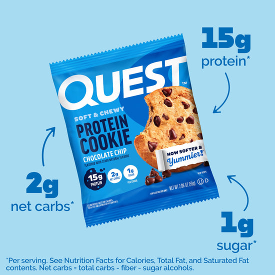 Quest Nutrition cookie — chocolate chip flavor