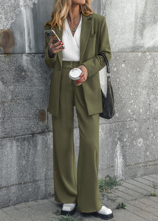 KIRUNDO women's suit — oversized blazer jacket with wide leg dress pants