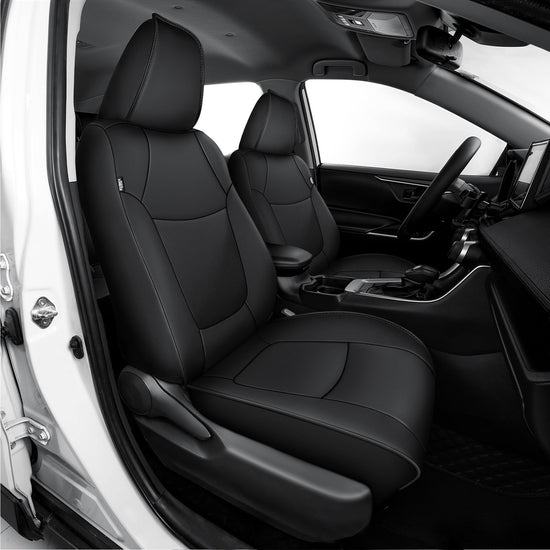 TTX lighting seat covers - custom fit waterproof black faux leather for Toyota RAV4 2019-2025