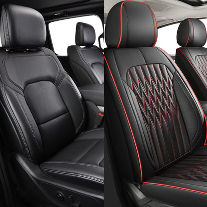 Vehicle seat cover — Waterproof faux leather with cup holder access and easy install