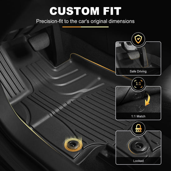 AOMSAZTO vehicle mats with 3D protection for Nissan Kicks 2025-2026, 6-piece set, black