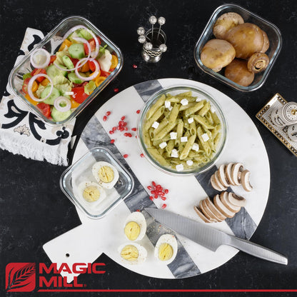 Magic Mill Glass Storage Containers with Lids Set | Ultimate 24pc Set with BPA-Free Airtight Locking Lids for Lunch
