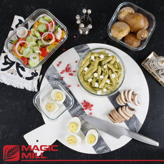 Magic Mill Glass Storage Containers with Lids Set | Ultimate 24pc Set with BPA-Free Airtight Locking Lids for Lunch
