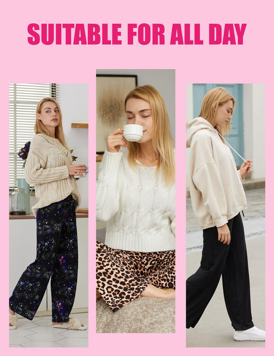 Showitty wide leg pants with pockets for casual lounging and yoga