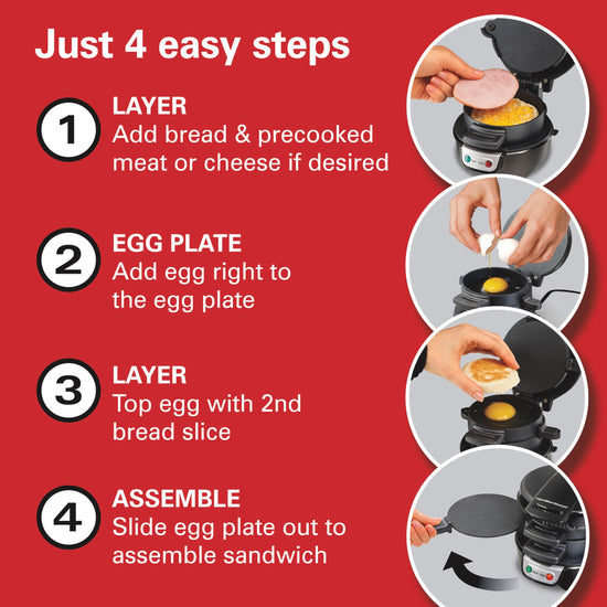 Hamilton Beach countertop griddle appliance with egg cooker ring