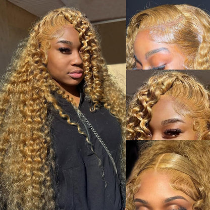 LRV deep wave wig — human hair with HD lace frontal, 180 density for women