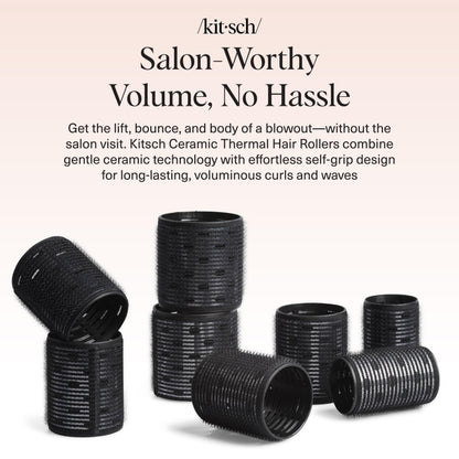 Kitsch hair rollers — self-grip heatless curlers for all hair types, 8 count pack