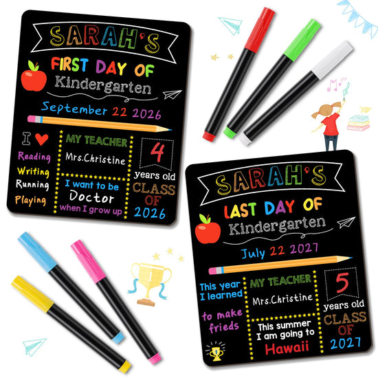 Writing board — Double sided back to school board with 6 pens for kids