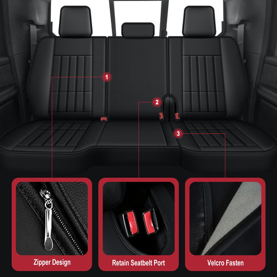 AOMSAZTO vehicle seat cover set for Dodge RAM 2002-2025 5 seat truck crew cab with curved bench