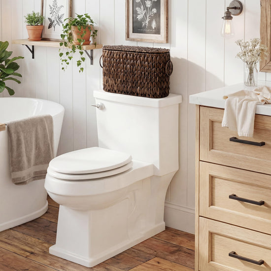 StorageWorks toilet paper holder — stores up to 6 rolls.