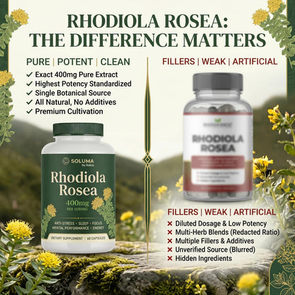 Roilois Soluma Rhodiola Rosea, Pure & Simple, Daily Support