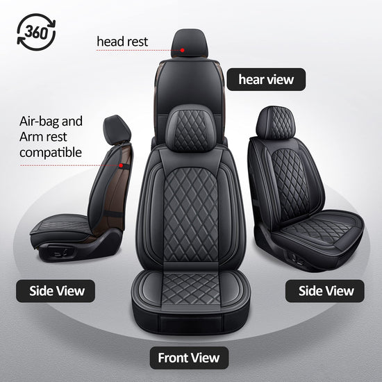 MIROZO vehicle seat cover — waterproof black seat protector for most cars, trucks and SUVs