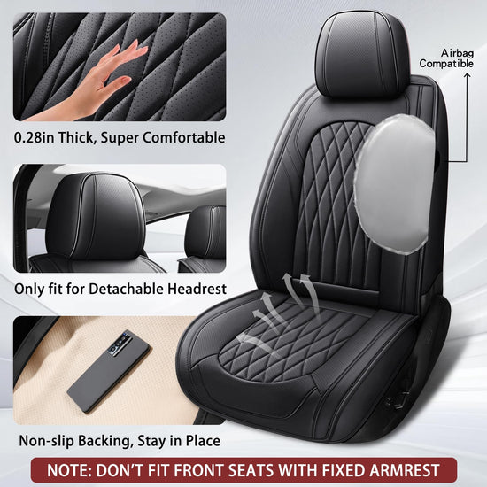 WELLDO vehicle seat covers — Waterproof non-slip design with thick cushion