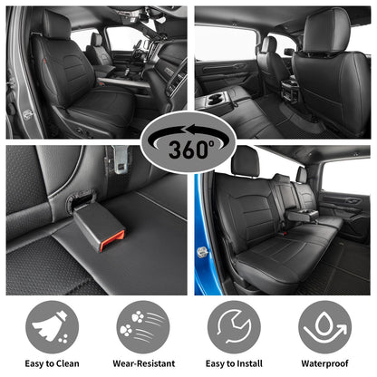 EKR Ram 2500 seat covers - Custom fit faux leather full set for Dodge Ram 2500/3500 2012-2026