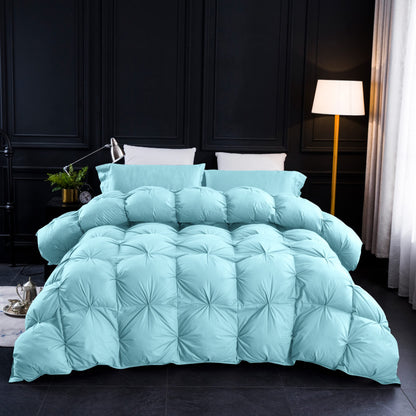 King size duvet insert — 750+ fill power, 1200TC cotton, gray comforter with tabs